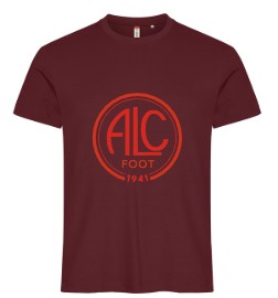 ADULTE/ENFANT - Flocage Classique Central Rouge - CLIQUE T-Shirt Basic-T (Coton)